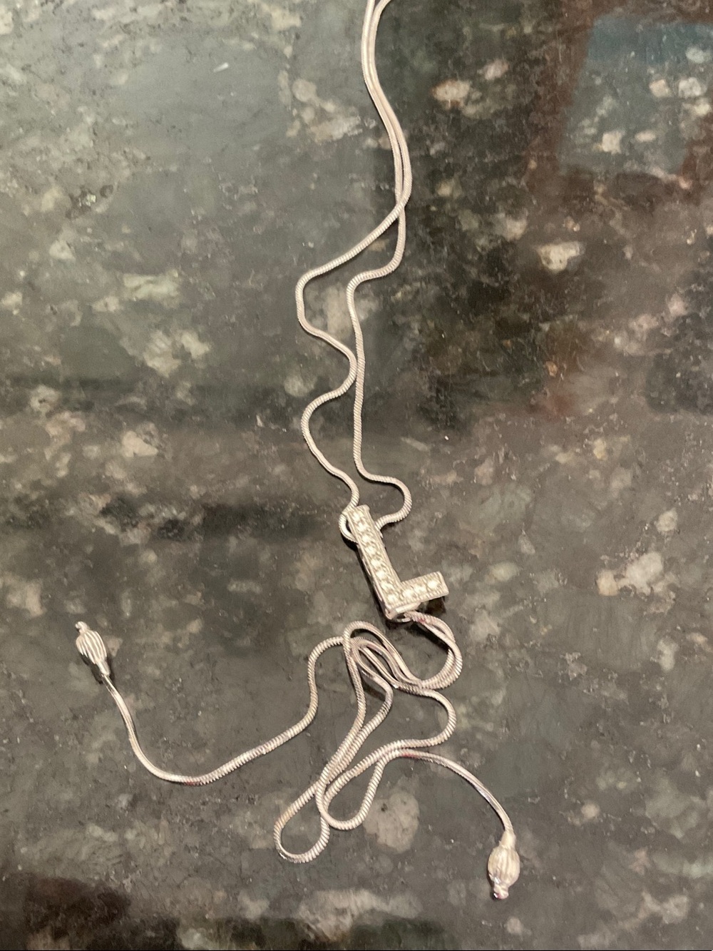 Silver Initial 'L' Pendant Necklace
